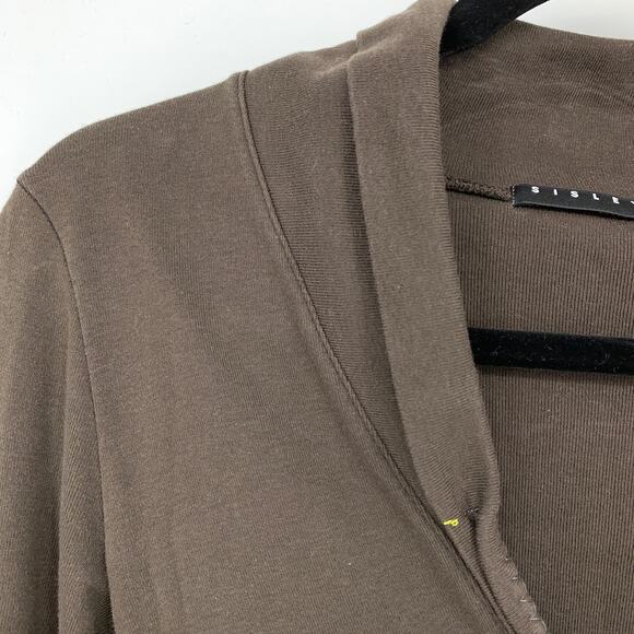 Sisley V-Neck Long Sleeve T-Shirt Womens Size Small Chocolate Brown - Picture 6 of 6